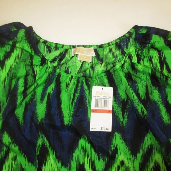 MICHAEL Michael Kors Smoked Shirred Hem Top Size 2 - Picture 6 of 7